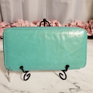 HOBO The Original Vintage Light Turquoise Zipper Leather Wallet